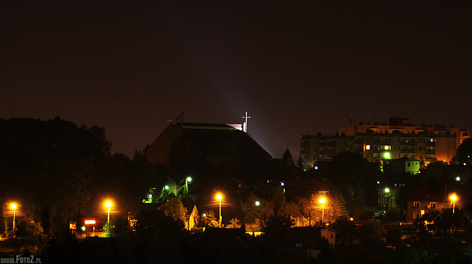 ul. Krakowska - panorama, bielsko noc, fotografia krajobrazu, bielsko-biaa