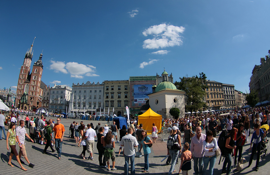 Krakowski rynek - rynek w krakowie, panorama rynku 