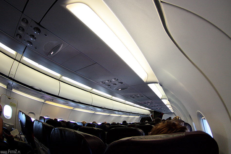 Wnętrze Airbus A320 - Samolot, wnetrze, fotele
