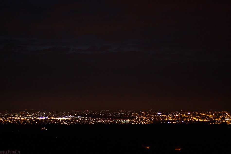 Panorama Bristolu - Somerset, miasto noc, krajobrazy nocne