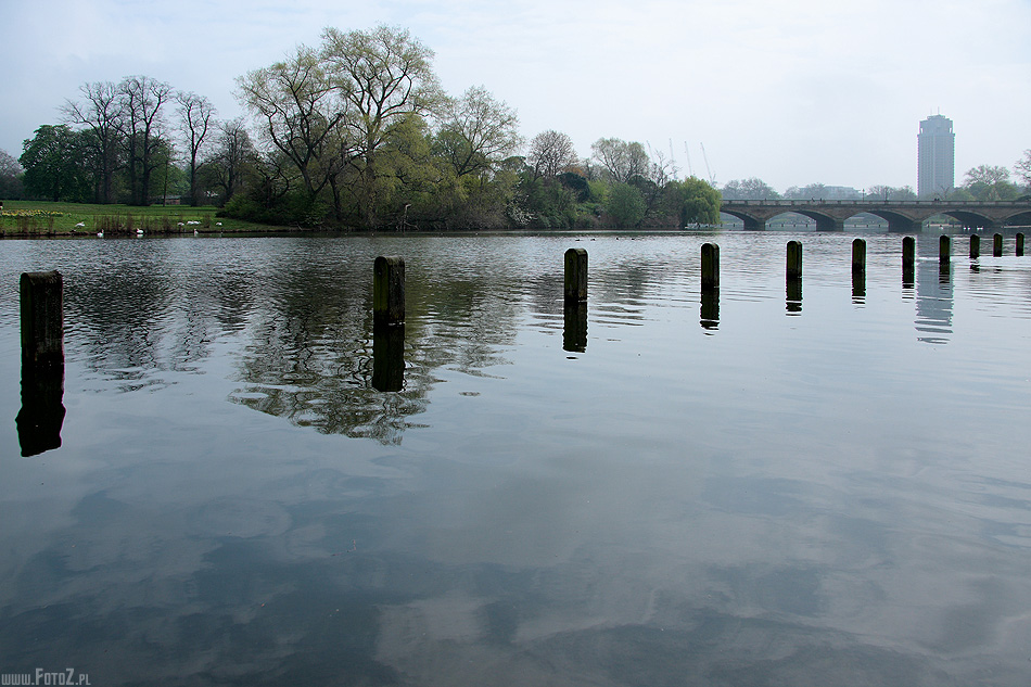 Zachwycająca tafla jeziora Serpentine - hyde park london, park w londynie, natura, zieleń,  przyroda, malowniczy, jezioro