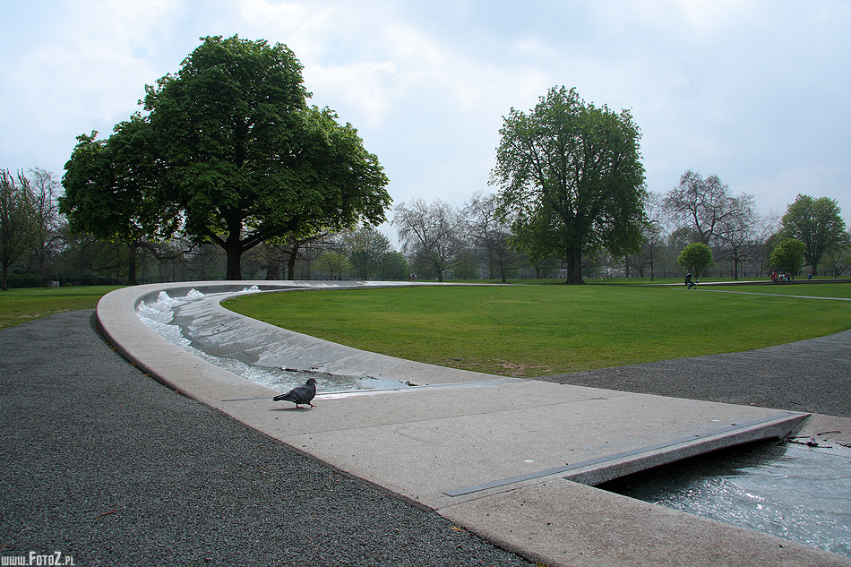 Fontanna powicona Ksinej Dianie - hyde park london, park w londynie, natura, ziele, przyroda, malowniczy