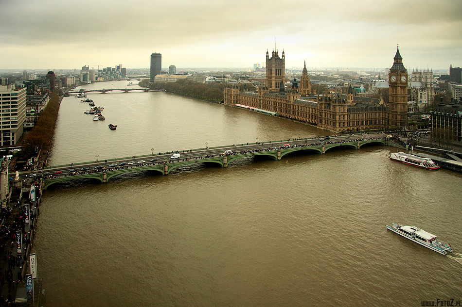 Panorama - Tamiza - Londyn, zabytki, architektura, London, most, panorama, rzeka, nowoczesne budowle, parlament, Big Ben, odzie