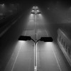 peron we mgle, peron kolejowy w bielsku noc� - Peron kolejowy