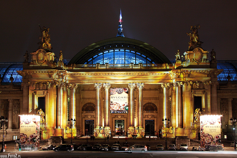 Grand Palais - Wielki Pałac - pałac nocą