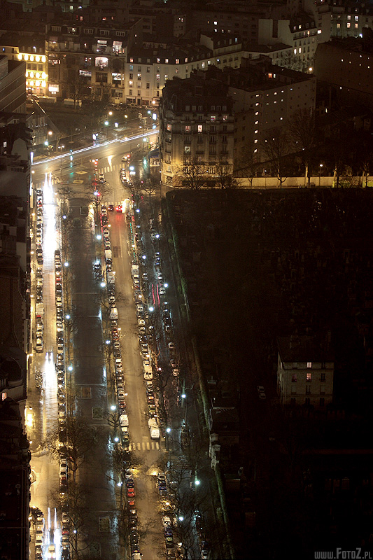 Ulica z wieżowca - zdjęcie ulicy z wieżowca, zdjęcie nocne ulicy z góry