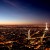 zmierz w Paryżu, panorama wieczorna Paryża - Noc nadchodzi