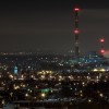 zdjęcie nocna komorowic, kominy w czechowicach nocą - Komorowice i Czechowice