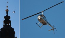 helikopter tvn, helikopetr blekitny24, śmigłowiec tvn, wieża - Błękitny24 nad rynkiem
