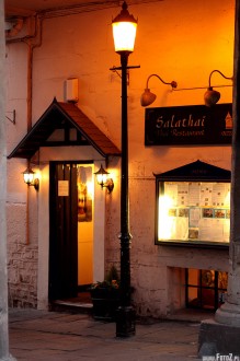 Baht, Somerset, architektura, drzwi, wejście, latarnia, noc - Nocne zaułki