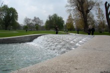 hyde park london, park w londynie, natura, zieleń, przyroda, malowniczy, wodotrysk - Wodospad