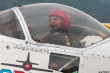 zdjęcie Jurgisa Kaurysa w samolocie - Pilot Jurgis Kairys