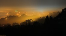 mgła nocą - Zamglone Bielsko