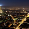 zdjęcie paryża nocą, panorama nocna paryża, panorama z góry - Paryż nocą