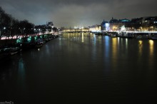 panorama nad rzeką - Sekwana nocą