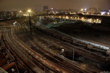 stacja kolejowa noc - Zajezdnia kolejowa