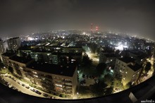 widok z dachu na bielsko, zdjcie z dachu, szeroka panorama nocna - Perpektywa ze Zotych anw